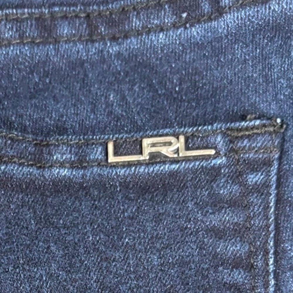 Lauren Ralph Lauren Ankle Zip Straight Leg Jeans Dark Wash Indigo Stretch Size 2 - Picture 13 of 14
